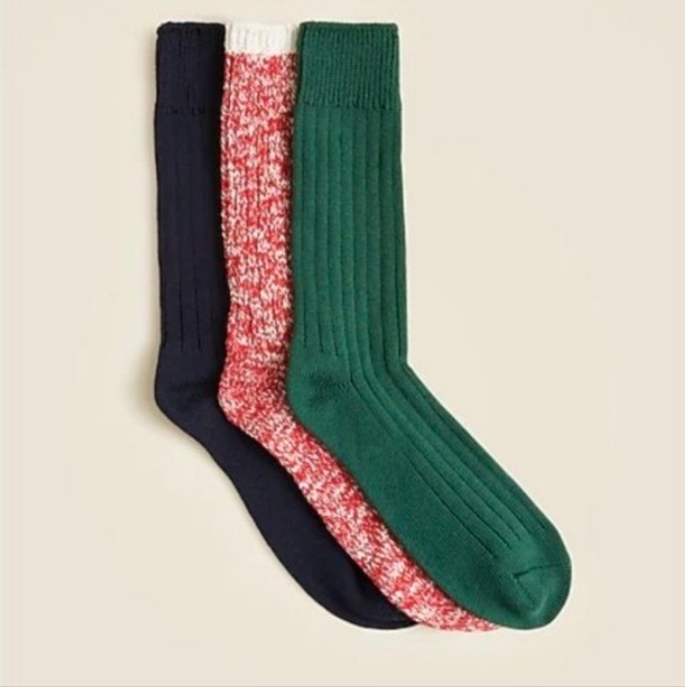 J.Crew Lodge socks three-pack - Cotton Blend O/S BNWT SO $90*